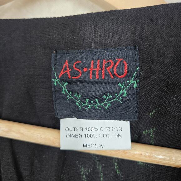 VTG Ashro Africa Map Print Vest sz M Brown Black 100% Cotton Back Adj Belt - Picture 12 of 15